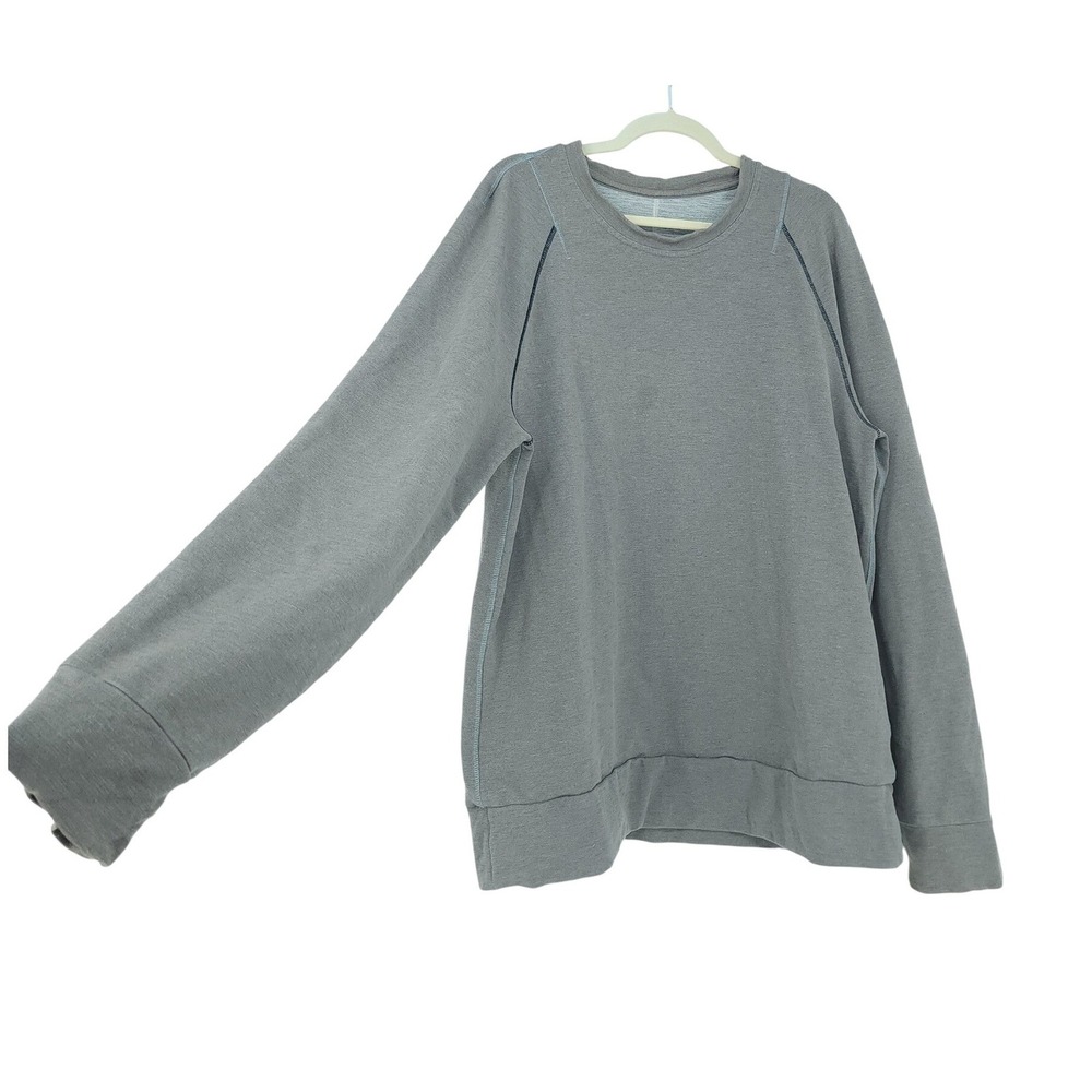 Lululemon Sweatshirt Mens L Gray Raglan CrewNeck Activewear Stretch READ